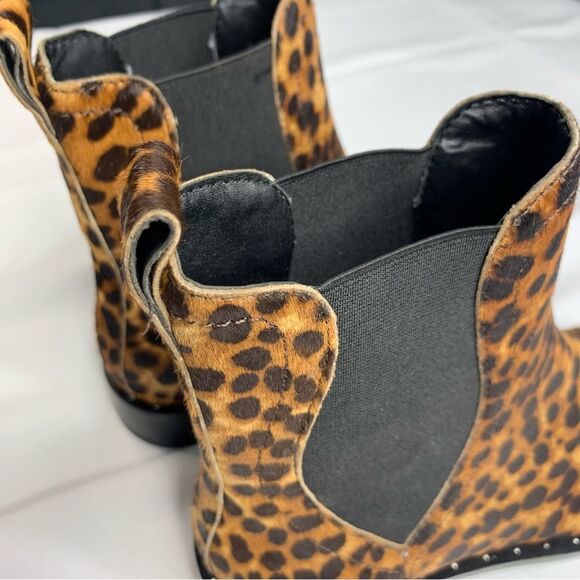 REBECCA MINKOFF Sabeen Too Brown Cow Hair Chelsea Slip On Boots - Picture 5 of 12